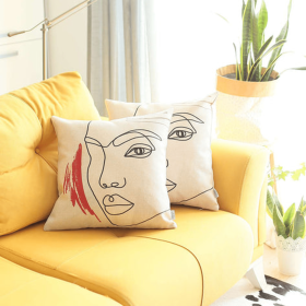 Boho-Chic Printed Jacquard Throw Pillow (Color: Red-Face - Set of 2, size: 18"x18")