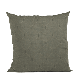 Plutus Slate Grey Kona Embroydery, Some Shine To This Pattern Luxury Throw Pillow (Color: Slate Grey, size: Double sided  20" x 20")