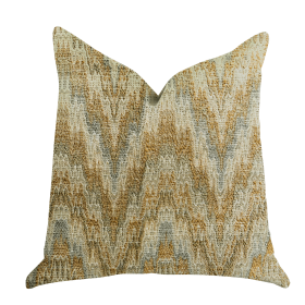 Plutus Designer Ripple Luxury Throw Pillow (Color: Brown, Blue, Beige, size: Double sided  20" x 26" Standard)