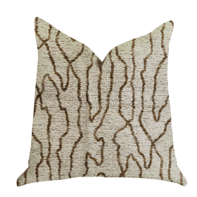 Plutus Buttercup Harlow Luxury Throw Pillow (Color: Brown, Beige, size: Double sided  20" x 20")