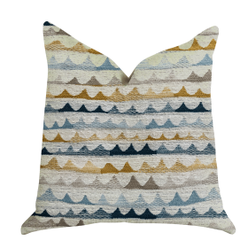 Plutus Caspian Rush Patterned Luxury Throw Pillow (Color: Brown, Blue, Gray, size: Double sided  26" x 26")