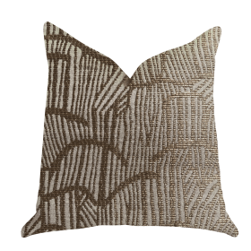 Plutus Metallic Bronze  Luxury Throw Pillow (Color: Gold, Beige, size: Double sided  22" x 22")