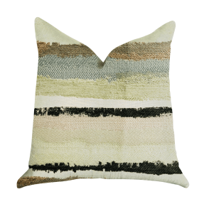 Plutus Lime Stone River Sand Multi Color Luxury Throw Pillow (Color: Brown, Green, Blue, size: Double sided  24" x 24")