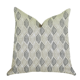 Plutus Enigma Twist Luxury Throw Pillow in Blue, Beige Colors (Color: Blue, Beige, size: Double sided  12" x 25")