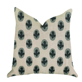 Plutus Cacti Pear in Green and Beige Color Luxury Throw Pillow (Color: Green, Beige, size: Double sided  24" x 24")