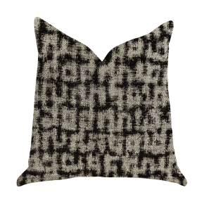 Plutus Modish Millie Luxury Throw Pillow in Black and Beige Tones (Color: Black, Beige, size: Double sided  20" x 20")
