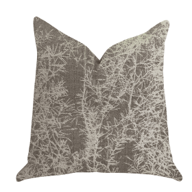 Plutus Garden Breeze Luxury Throw Pillow in Gray and Beige Colors (Color: Gray, Beige, size: Double sided  20" x 36" King)