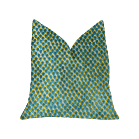 Plutus Sea Green Iota Turquoise Luxury Throw Pillow (Color: Turquoise, size: Double sided  20" x 30" Queen)