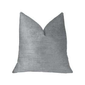Plutus Icy Sky Blue and Silver Luxury Throw Pillow (Color: Blue, Silver, size: Double sided  24" x 24")