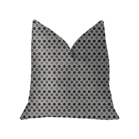 Plutus Paramount Gray and Black Luxury Throw Pillow (Color: Gray, Black, size: Double sided  18" x 18")
