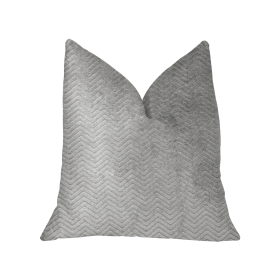 Plutus Silver Moon Gray and Silver Luxury Throw Pillow (Color: Gray, Silver, size: Double sided  26" x 26")