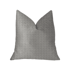 Plutus Fremont Gray and Silver Luxury Throw Pillow (Color: Gray, Silver, size: Double sided  22" x 22")