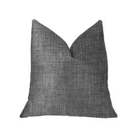 Plutus Grey Pebble Silver Luxury Throw Pillow (Color: Silver, size: Double sided  18" x 18")