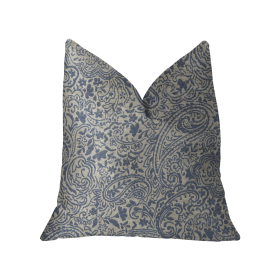 Plutus Kingston Waverly Blue and Ivory Luxury Throw Pillow (Color: Blue, Ivory, size: Double sided  18" x 18")