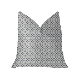 Plutus Object Lens Blue and Beige Luxury Throw Pillow (Color: Blue, Beige, size: Double sided  24" x 24")