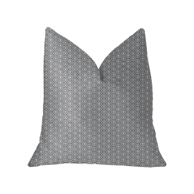 Plutus Myriad Hexagon  Blue and Beige Luxury Throw Pillow (Color: Blue, Beige, size: Double sided  26" x 26")