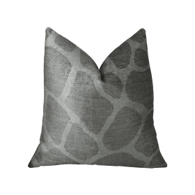 Plutus Soft Giraffe Gray and White Handmade Luxury Pillow (Color: Gray, White, size: Double sided  20" x 36" King)