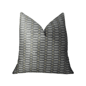Plutus Trivoli Circle Gray and Cream Handmade Luxury Pillow (Color: Gray, Cream, size: Double sided  24" x 24")
