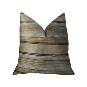 Plutus Lexington Park Taupe and Brown Handmade Luxury Pillow (Color: Taupe, Brown, size: Double sided  26" x 26")
