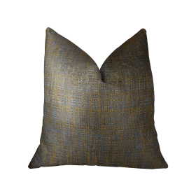 Plutus Vibrant Tazanite Blue and Brown Handmade Luxury Pillow (Color: Blue, Brown, size: Double sided  22" x 22")