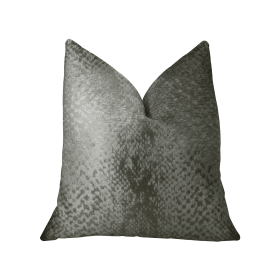 Plutus Venetian Silver Handmade Luxury Pillow (Color: Silver, size: Double sided  24" x 24")