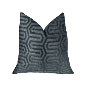 Plutus Lombard Street Gray Handmade Luxury Pillow (Color: Gray, size: Double Sided 22" x 22")