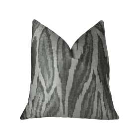 Plutus Agate River Gray Silver Ivory Handmade Luxury Pillow (Color: Gray Silver Ivory, size: Double sided  20" x 26" Standard)