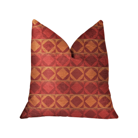 Plutus Celestial Red and Orange Luxury Throw Pillow (Color: Red and Orange, size: Double sided  20" x 30" Queen)