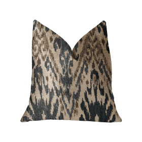 Plutus Kaveh Green, Beige and Brown Luxury Throw Pillow (Color: Green, Beige and Brown, size: Double sided  26" x 26")