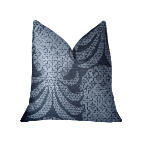 Plutus Pineapple Crush Blue and Black Luxury Throw Pillow (Color: Blue and Black, size: Double sided  20" x 20")