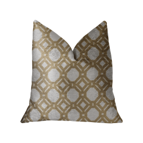 Plutus Medallion Eclipse Beige and Gray Luxury Throw Pillow (Color: Beige and Gray, size: Double sided  20" x 26" Standard)