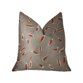 Plutus Petal Party Orange and Beige Luxury Throw Pillow (Color: Orange and Beige, size: Double sided  20" x 26" Standard)