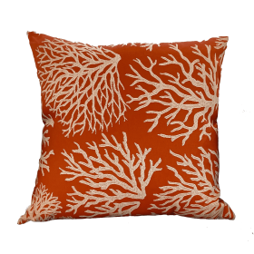 Plutus Berry Crest Vineyard Red and Beige Luxury Throw Pillow (Color: Red and Beige, size: Double sided  18" x 18")