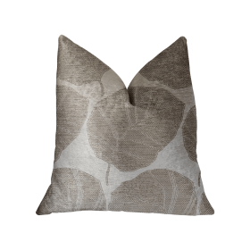 Plutus Pleasant Leaves Gray Luxury Throw Pillow (Color: Gray, size: Double sided  20" x 30" Queen)