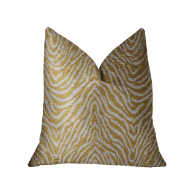 Plutus Oasis Waves Yellow and Beige Luxury Throw Pillow (Color: Yellow and Beige, size: Double sided  24" x 24")