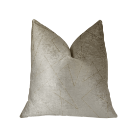 Plutus Gold Divinity Gold and Beige Luxury Throw Pillow (Color: Gold and Beige, size: Double sided  20" x 36" King)