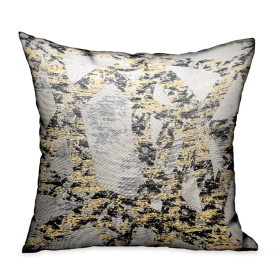 Plutus Craven Dust Gold, Gray Abstract Luxury Throw Pillow (Color: Gold, Gray, size: Double sided  20" x 30" Queen)