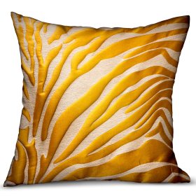 Plutus Mimosa Zebra  Orange Animal Motif Luxury Throw Pillow (Color: Orange, size: Double sided  22" x 22")
