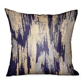 Plutus Ocean Avalanche Blue Ikat Luxury Outdoor/Indoor Throw Pillow (Color: Blue, size: Double sided  16" x 16")