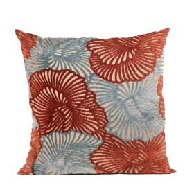 Plutus Red, Blue Plush Damask Luxury Throw Pillow (Color: Red, Blue, size: Double sided  20" x 36" King)