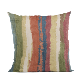Plutus Multi-Color Cuba Stripe Luxury Throw Pillow (Color: Multi-Color, size: Double sided  26" x 26")