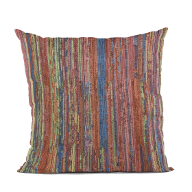 Plutus Multi-Color Red Sea Stripe Luxury Throw Pillow (Color: Multi-Color, size: Double sided  22" x 22")