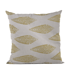 Plutus Green, Beige Large Leafs Floral Luxury Throw Pillow (Color: Green, Beige, size: Double sided  26" x 26")