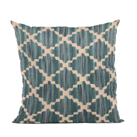 Plutus Blue Zig Zag Cut Diamond Luxury Throw Pillow (Color: Blue, size: Double sided  20" x 20")