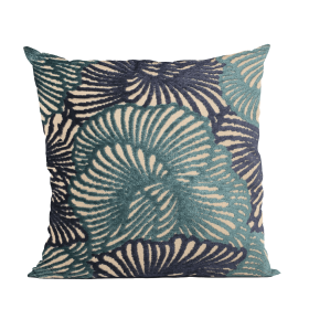 Plutus Blue Plush Damask Luxury Throw Pillow (Color: Blue, size: Double sided  22" x 22")