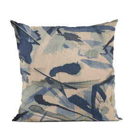 Plutus Blue Modern Art Graphic Print Luxury Throw Pillow (Color: Blue, size: Double sided  20" x 30" Queen)