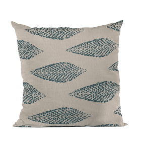 Plutus Blue Large Leafs Floral Luxury Throw Pillow (Color: Blue, size: Double sided  24" x 24")